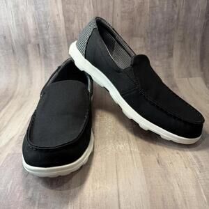 Skechers On-The-GO 2.0 Canvas Washable Cape Cod Black Moccasin Women's 10